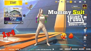 PLAYiNG WiTH MUMMY SUiT 🥵🔥 1v4 FULL GAMEPLAY - PUBG MOBILE LITE BGMI LITE screenshot 3