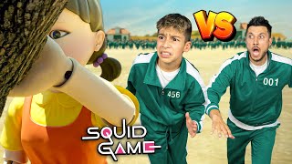 SQUID GAME Red Light Green Light Challenge! **SON vs DAD** screenshot 4