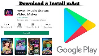 How to Download and Install mAst app on Android | Mast Music Status Video Maker | Techno Logic screenshot 2