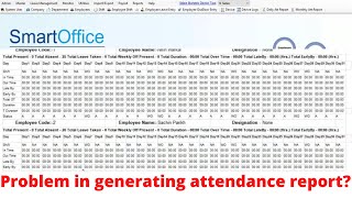 Problem in generating attendance report in smartoffice software ? screenshot 1