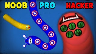 NOOB vs PRO vs HACKER - Worms Zone .io screenshot 4