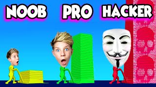Can We Go NOOB vs PRO vs HACKER In STACK COLORS?! (ALL LEVELS!) Prezley screenshot 3