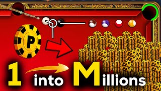 TURNING 1 SINGLE Coin into MILLIONS of Coins - One to Hero - 8 Ball Pool - GamingWithK screenshot 1