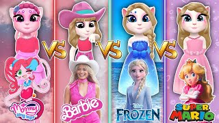 My talking angela 2 || Mommy long legs vS Barbie vS Elsa in Frozen vS princess Peach || cosplay screenshot 4