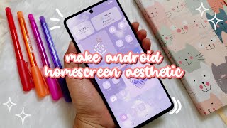 make your android homescreen aesthetic 🔮 pastel purple theme 💜 screenshot 2