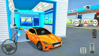 Orange Sedan On Car Wash - 3D Car Driving Class Simulation #7 - Android Gameplay screenshot 2