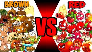 All Plants RED vs BROWN Battlez - Who Will Win? - PvZ 2 Team Plant vs Team Plant screenshot 5