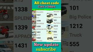 all cheat code for indian bikes and cars games || new update cheat codes screenshot 1
