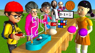 Scary Teacher 3D vs Squid Game Buzz Wire Loop 5 Times Challenge Flying Eggs Miss T vs Granny Loser screenshot 2