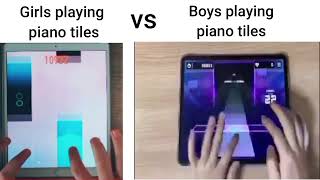 Girls playing piano tiles vs Boys screenshot 5