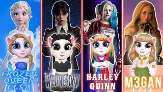 My Talking Angela 2 - Wednesday Addams vs M3gan vs Elsa vs Harley Quinn screenshot 5