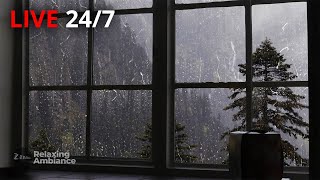 🔴Rain Sound On Window with Thunder SoundsㅣHeavy Rain for Sleep, Study and Relaxation, Meditation screenshot 5