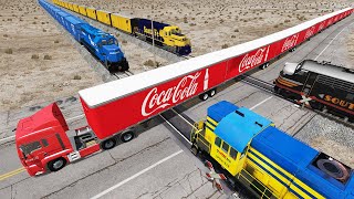 Long Giant Truck Accidents on Railway and Train is Coming #12 | BeamNG Drive screenshot 3