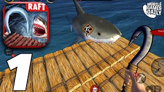 RAFT SURVIVAL OCEAN NOMAD - Building A Shelter - Gameplay Walkthrough Part 1 (iOS, Android) screenshot 4